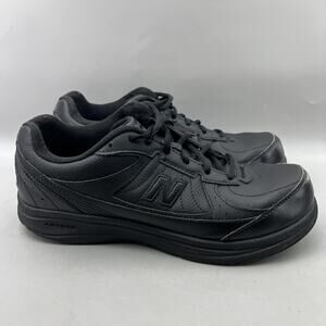 New Balance 577 Walking Shoes Men Size 10 EE Wide Black Leather Comfort Sneakers